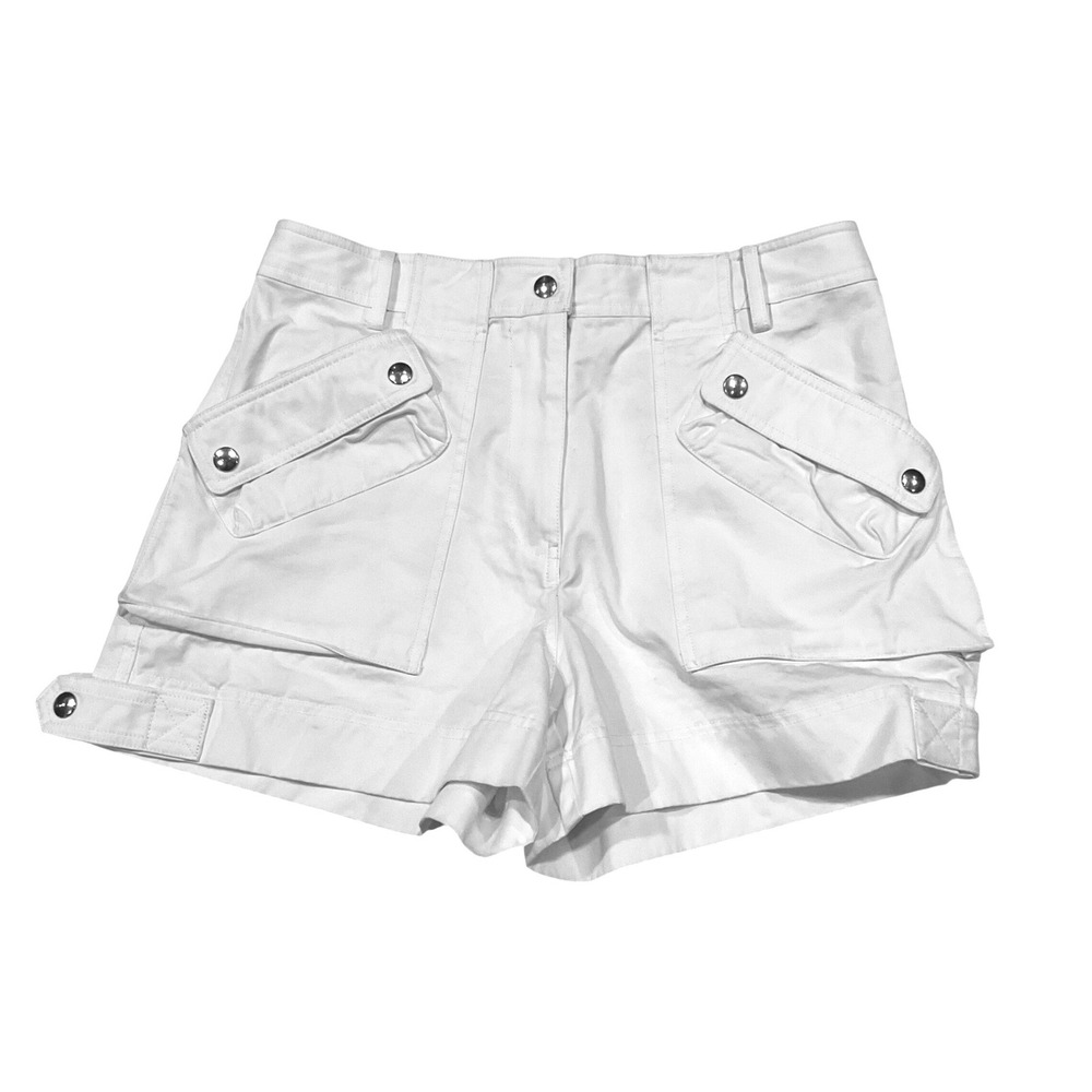 HELMUT LANG women's Sailor Cargo Shorts Cream White High Waist 8 cotton HLW60068